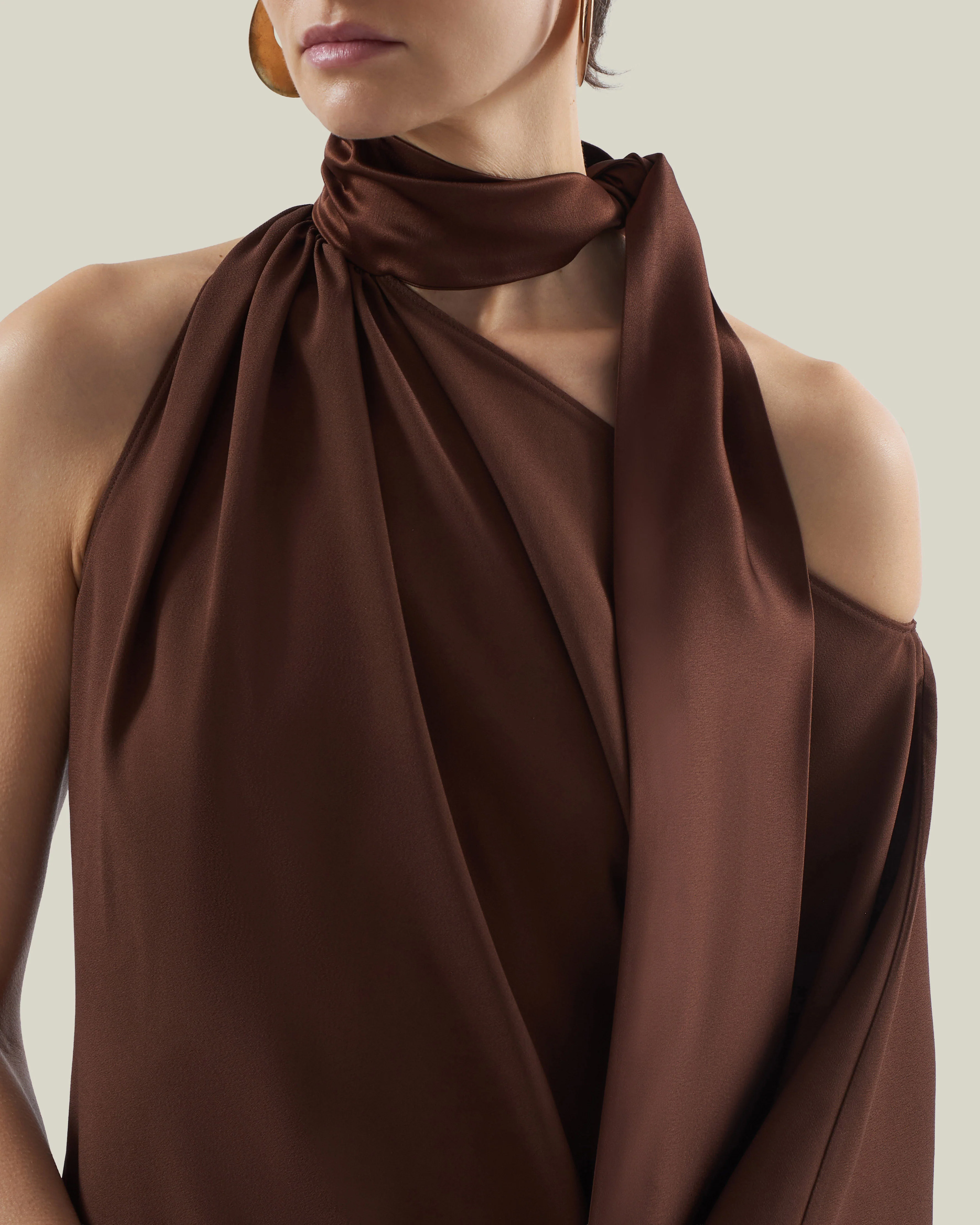 Atlas Dress in Cocoa - Image 4