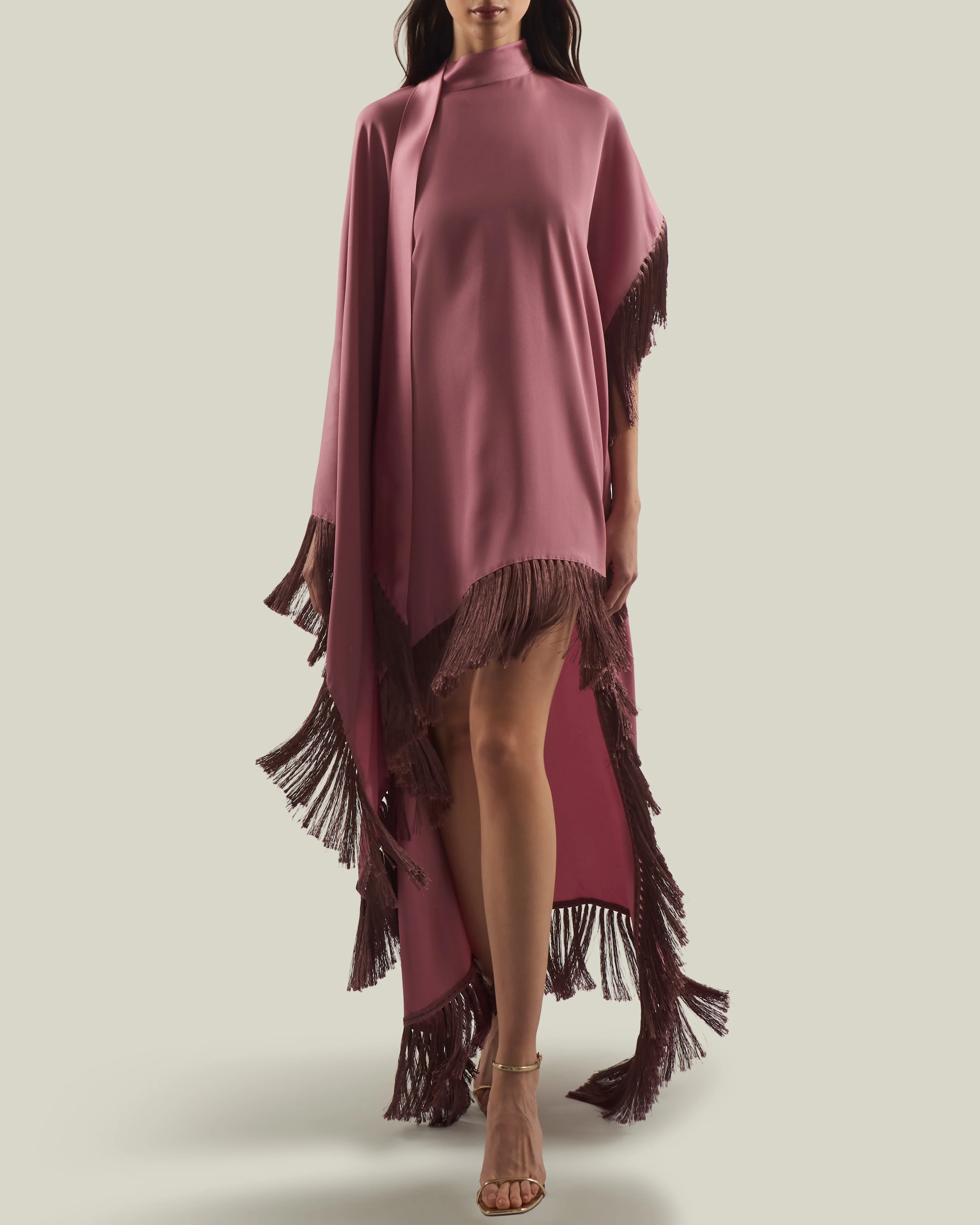 California Tassel Kaftan in Antique Pink - Image 5