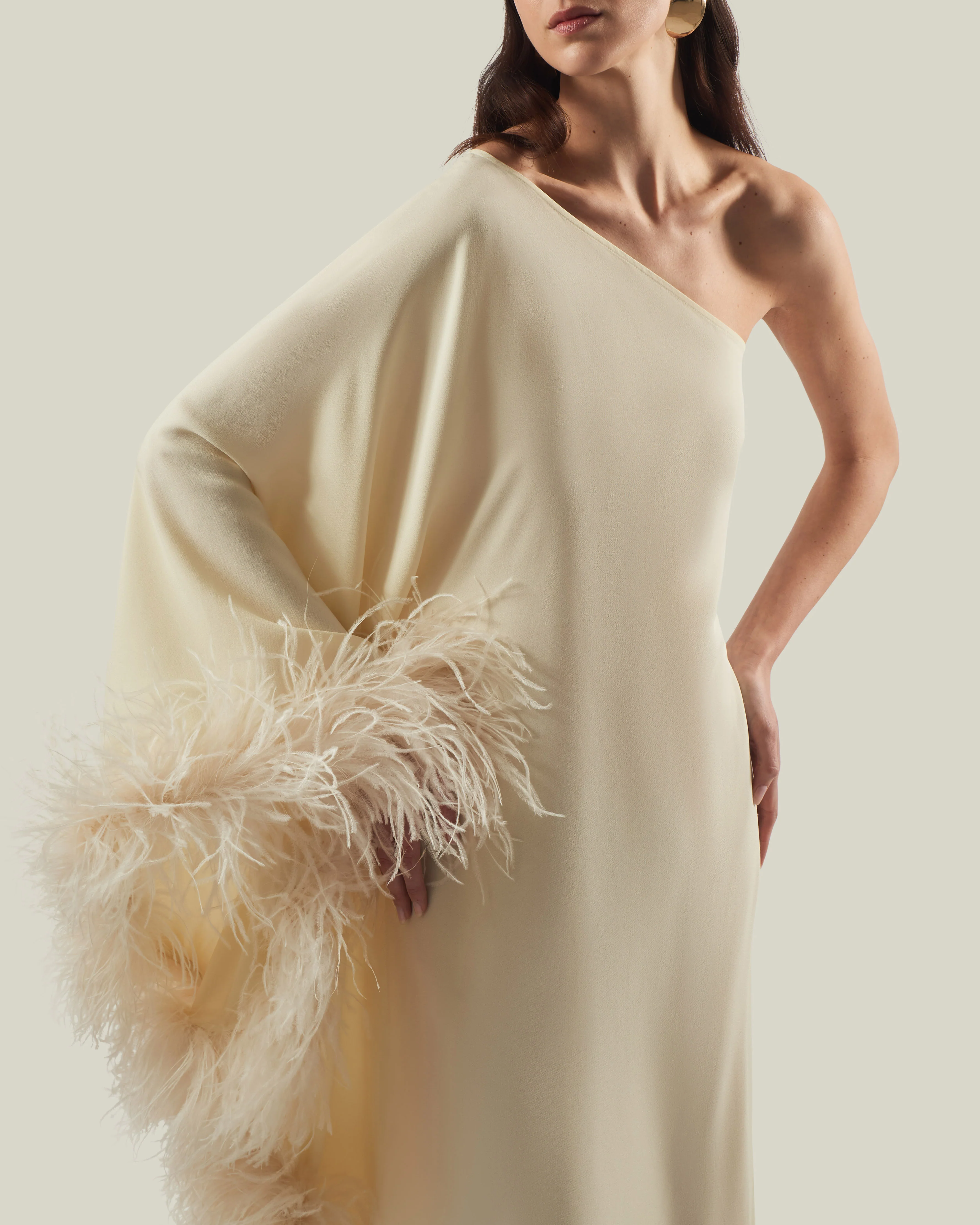 Feathered Ubud Dress in Ivory - Image 4