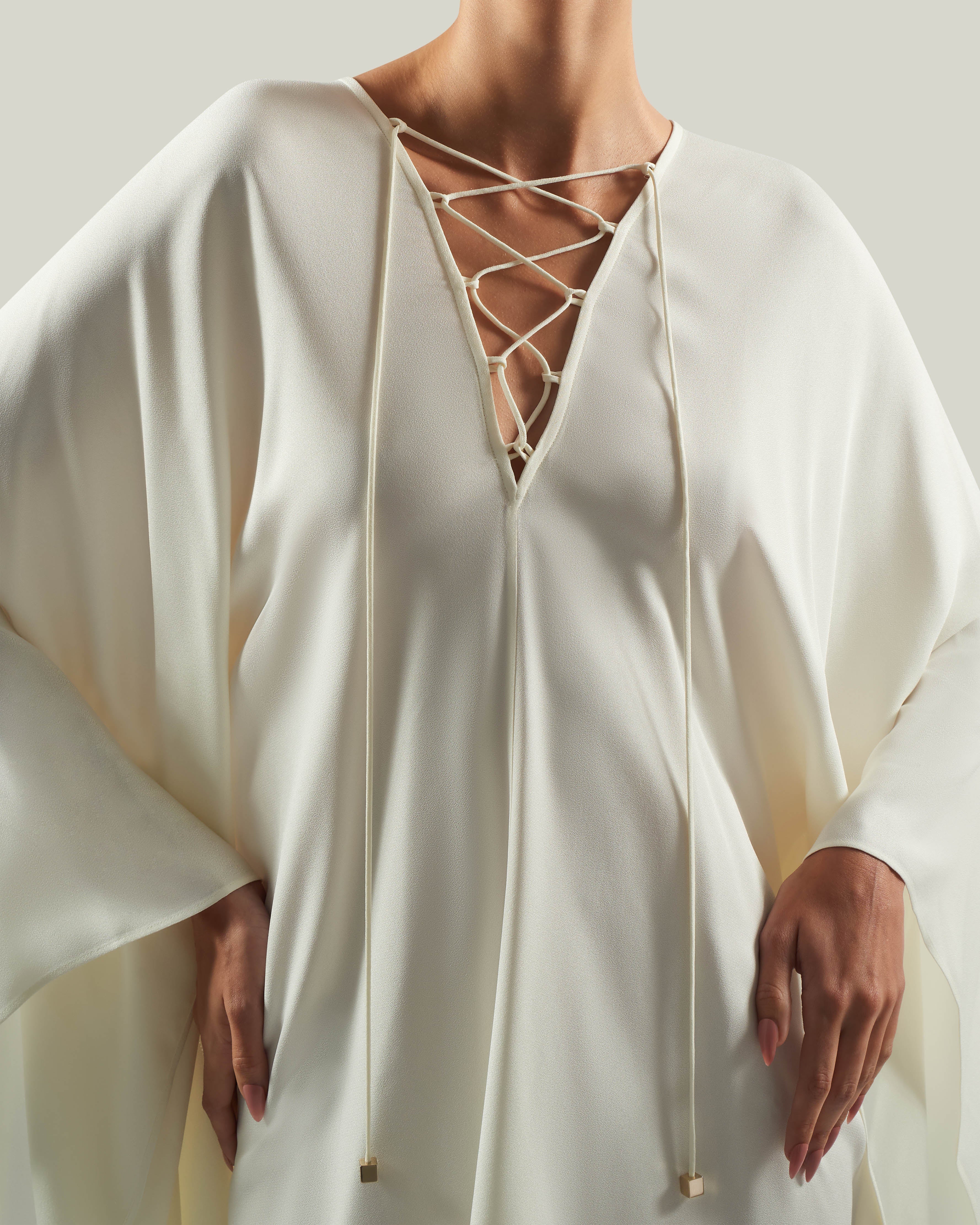 Mini Sahara Kaftan in Ivory - Image 4