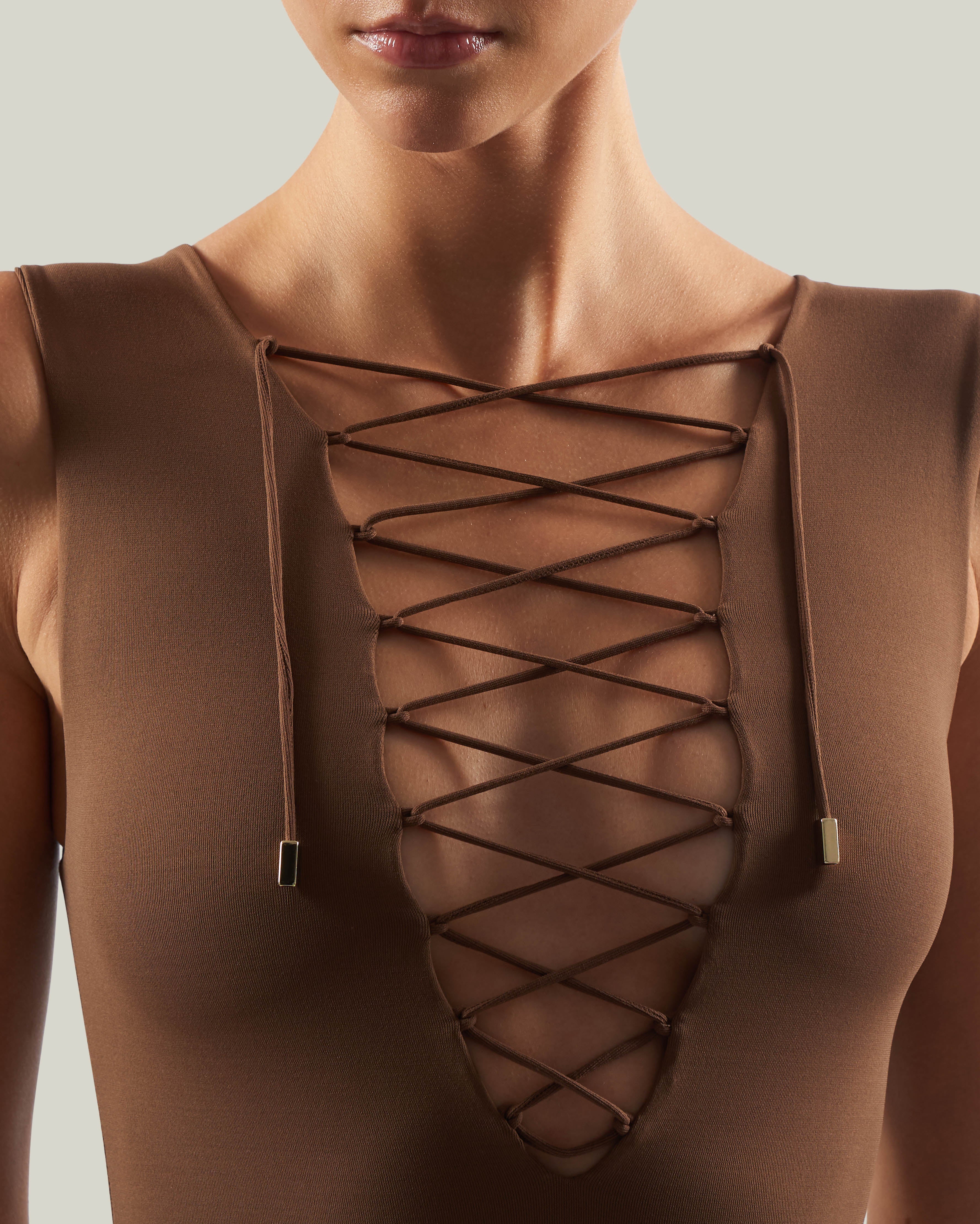 Sahara Dress in Fume-Ivory - Image 4